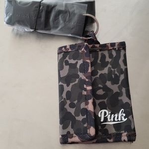 💗NIP-VS Pink lanyard with card/money wallet